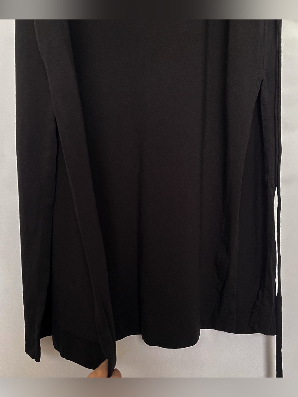 Vince Pima Cotton Maxi Dress Sleeveless Tie Waist Midi Sheer Women Size XL Black - Picture 7 of 16
